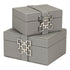 Grey Leather Box Set Geo